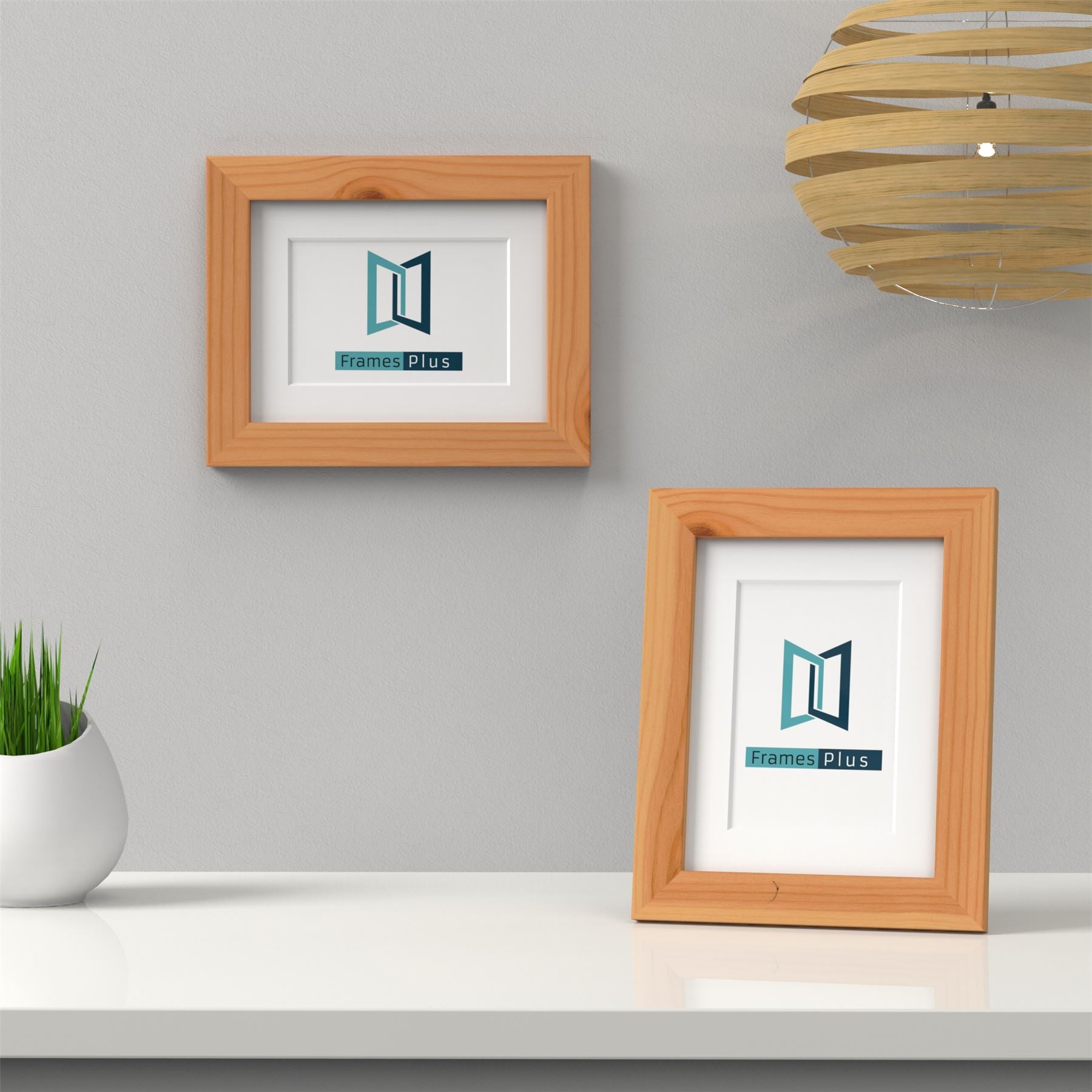 Classic Pine Picture, Photo & Poster Frame with White Mount