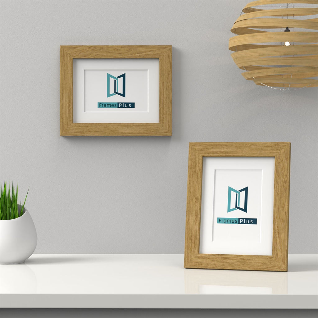 Classic Oak Picture, Photo & Poster Frame with White Mount