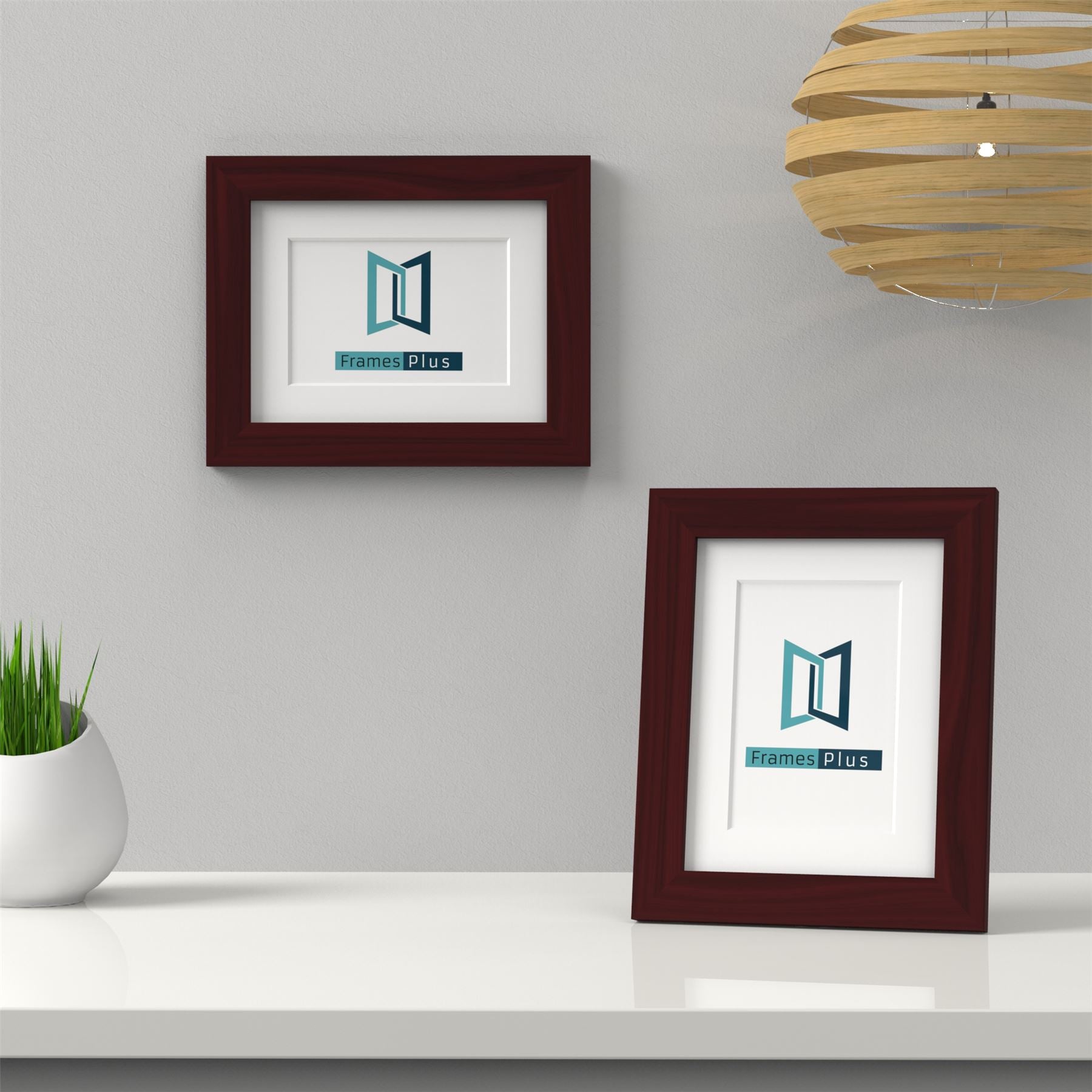 Classic Mahogany Picture, Photo & Poster Frame with White Mount