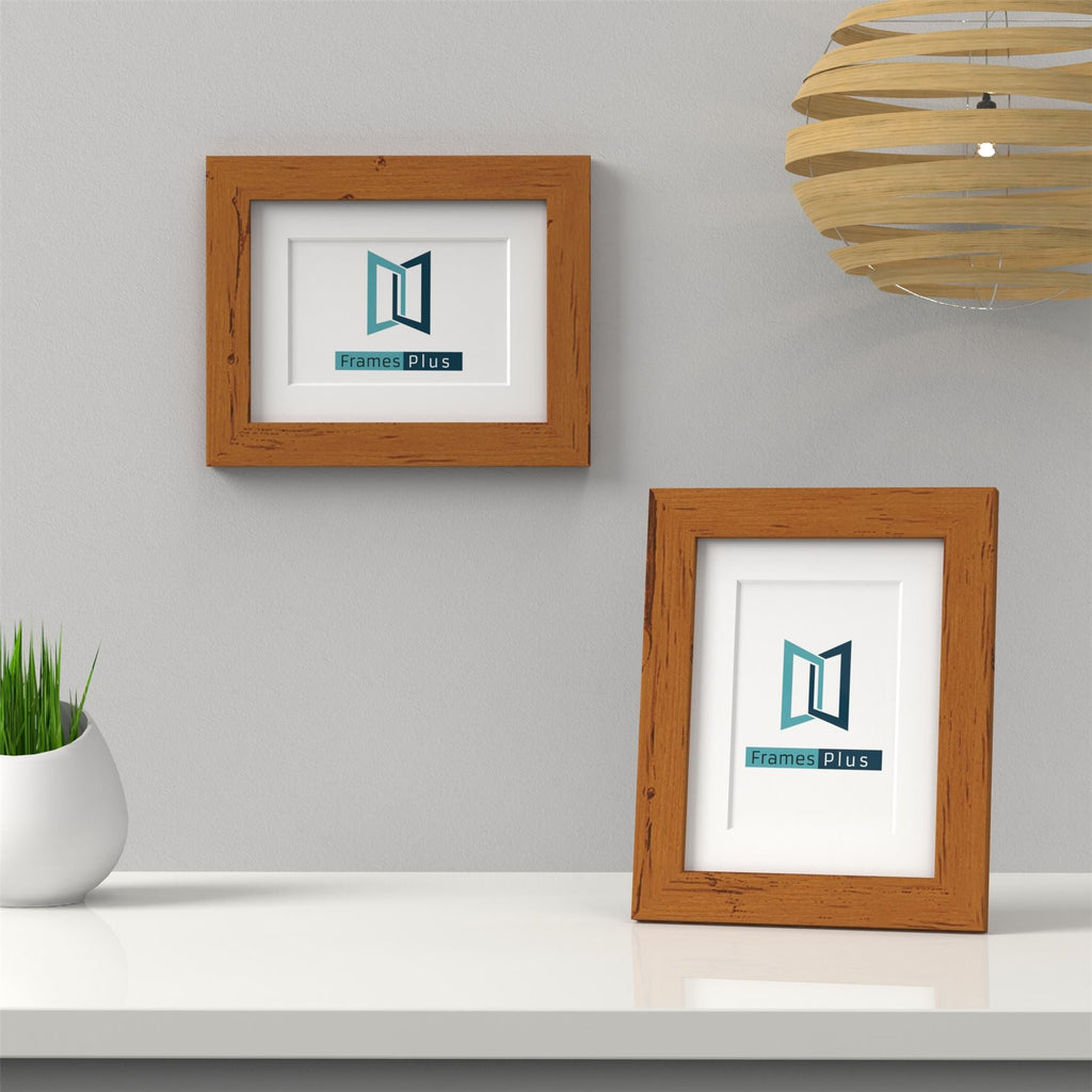 Classic Dark Teak Picture, Photo & Poster Frame with White Mount