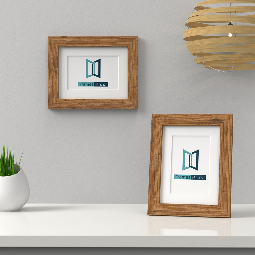 Classic Rustic Picture, Photo & Poster Frame with White Mount