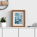 Classic Dark Teak Picture, Photo & Poster Frame with White Mount